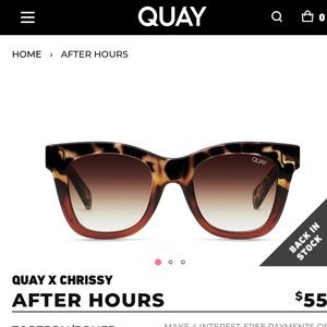 QUAY X CHRISSY SUNGLASSES! NWT and case!